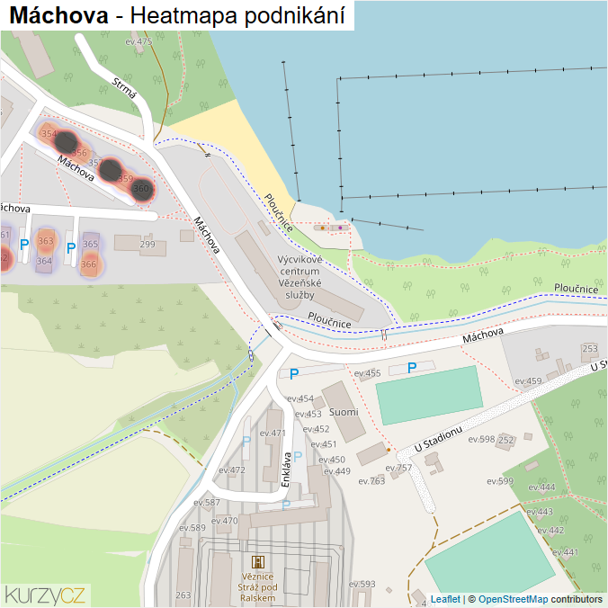 Mapa Máchova - Firmy v ulici.