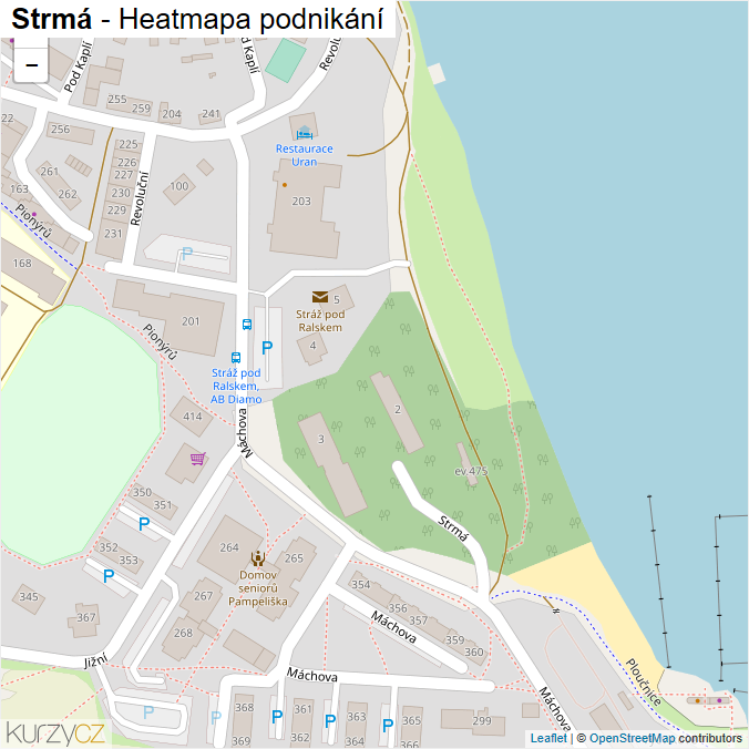Mapa Strmá - Firmy v ulici.