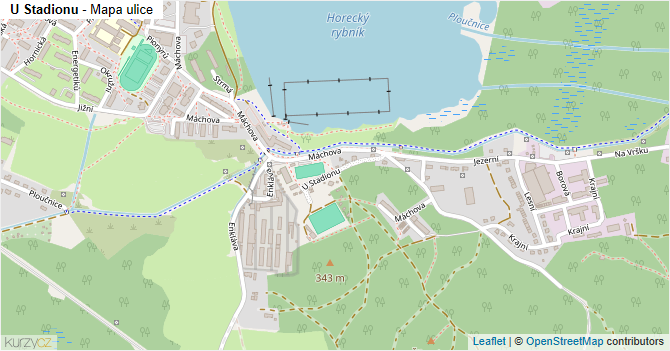 U Stadionu - mapa ulice