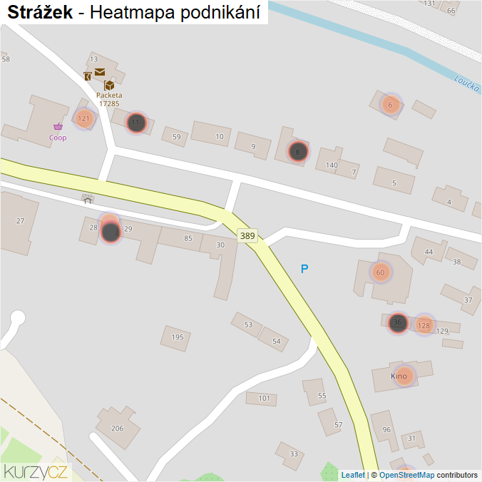 Mapa Strážek - Firmy v obci.