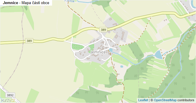 Jemnice - mapa části obce