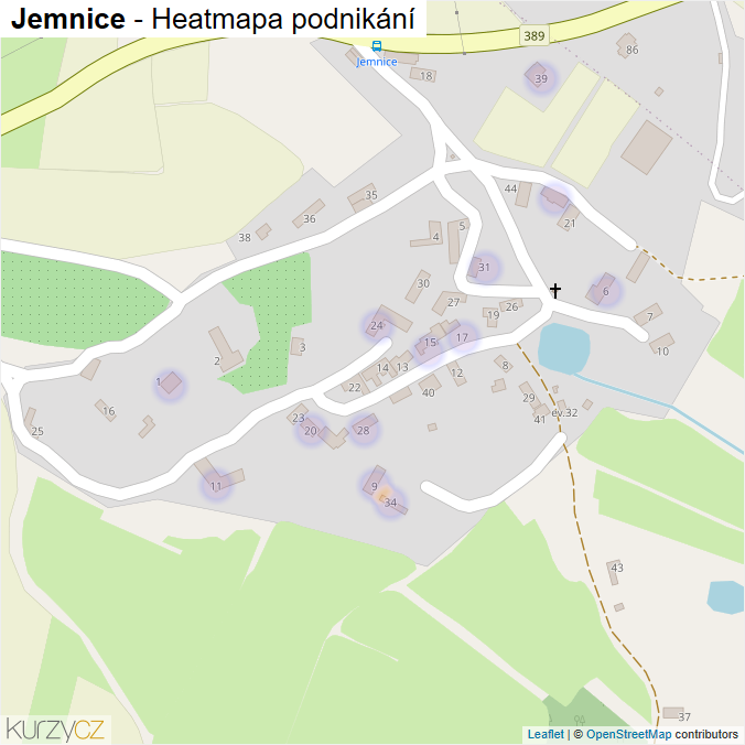 Mapa Jemnice - Firmy v části obce.