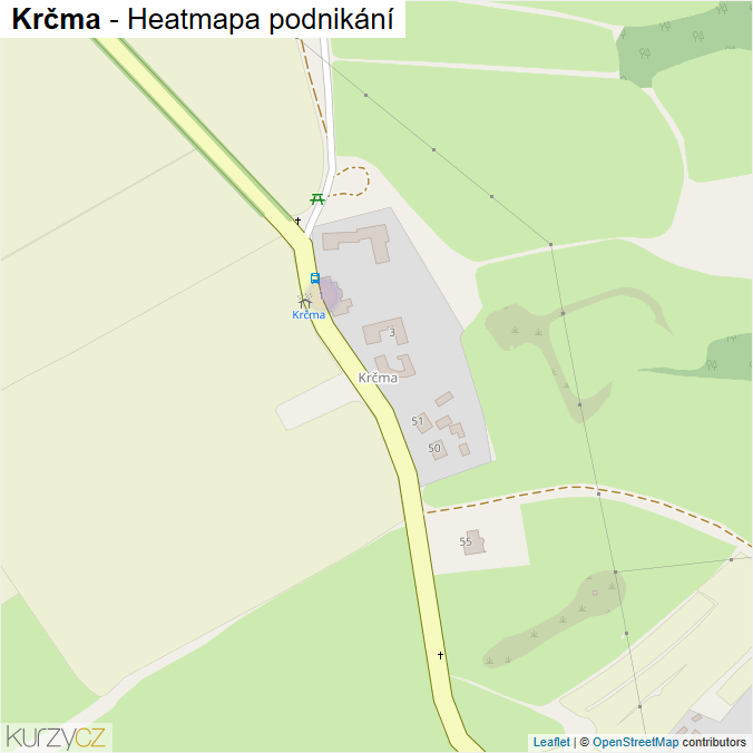 Mapa Krčma - Firmy v části obce.