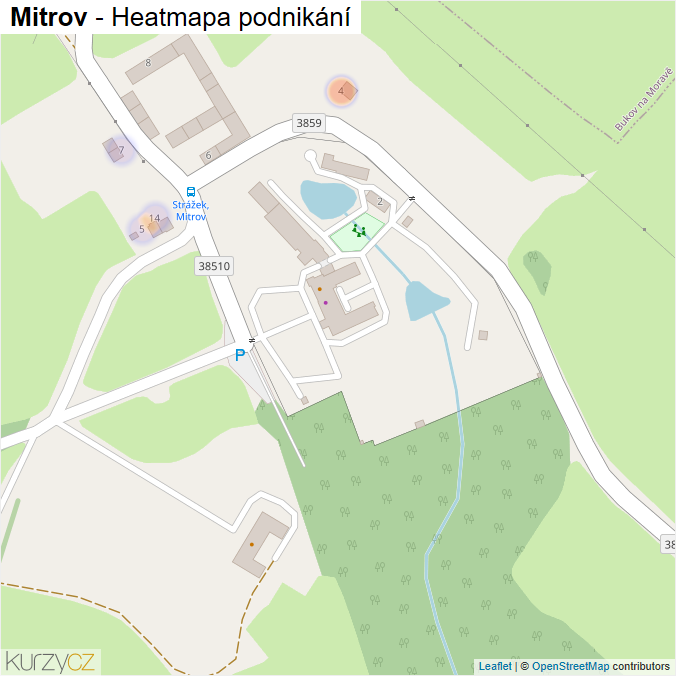 Mapa Mitrov - Firmy v části obce.