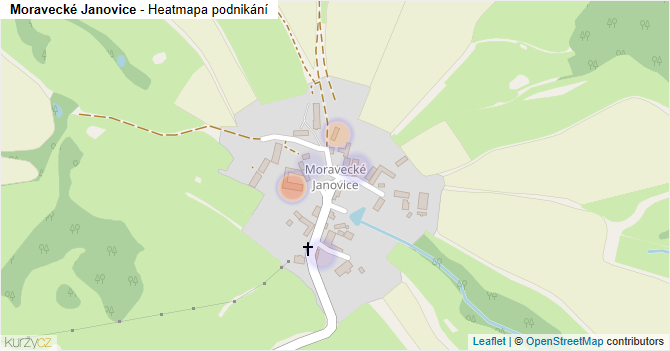 Moravecké Janovice - mapa podnikání