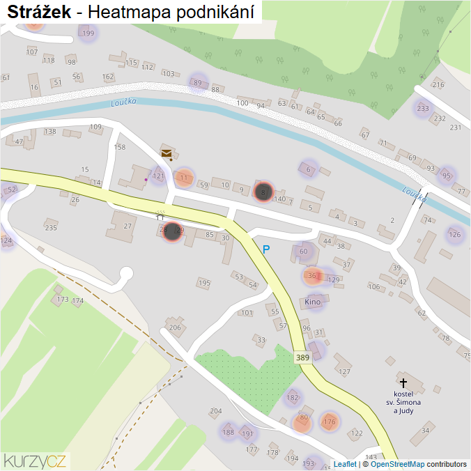 Mapa Strážek - Firmy v části obce.