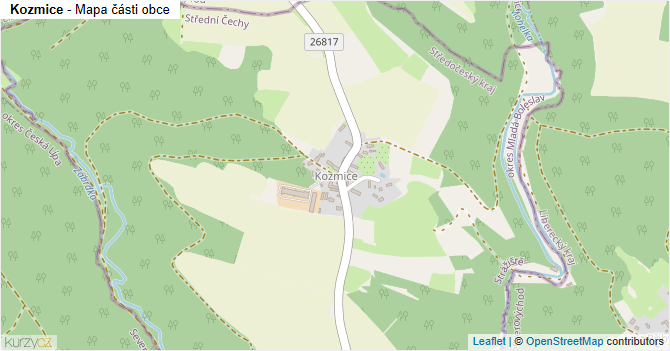 Kozmice - mapa části obce