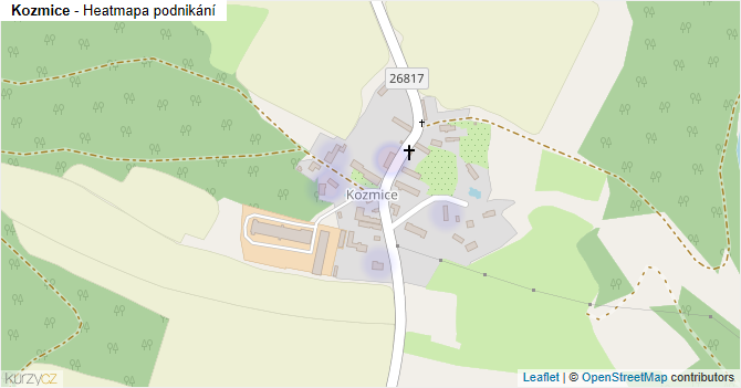 Kozmice - mapa podnikání