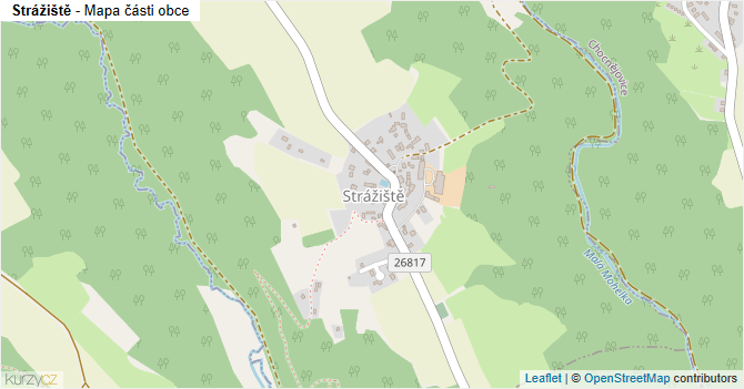 Strážiště - mapa části obce
