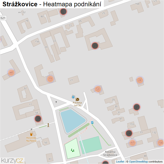 Mapa Strážkovice - Firmy v obci.