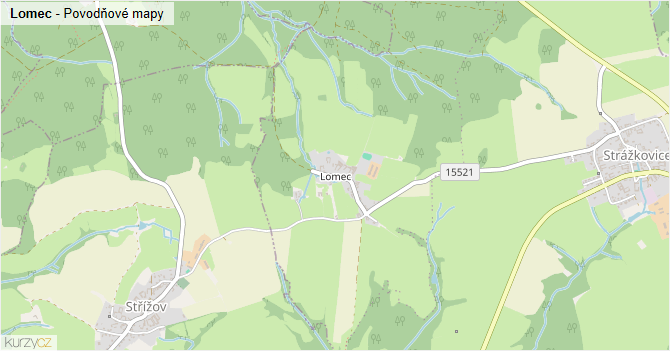 Lomec - záplavové mapy stoleté vody