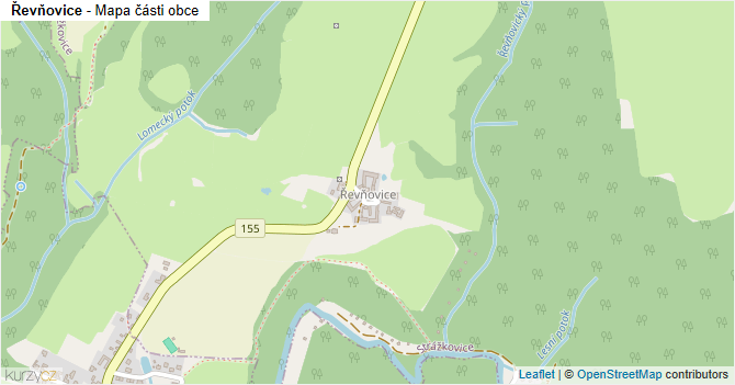 Řevňovice - mapa části obce