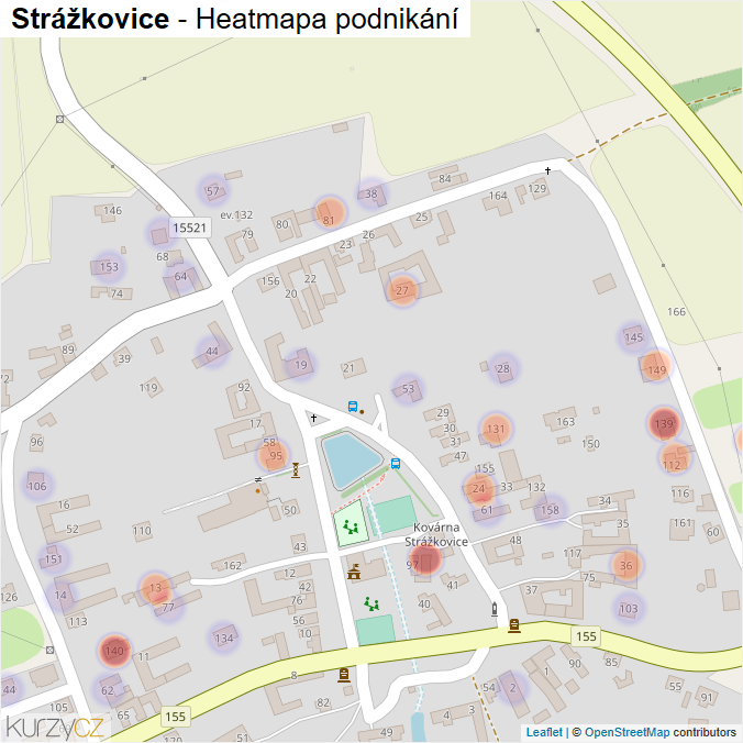 Mapa Strážkovice - Firmy v části obce.