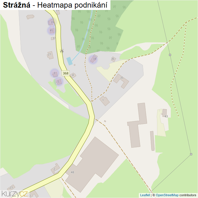 Mapa Strážná - Firmy v části obce.