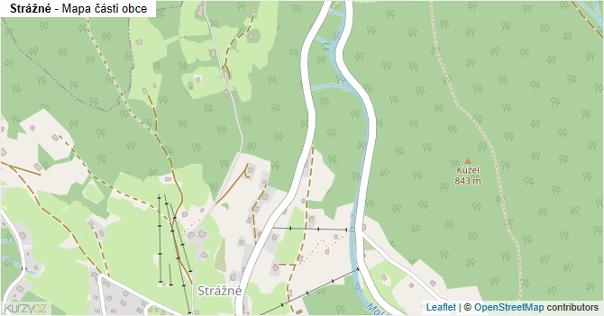 Strážné - mapa části obce