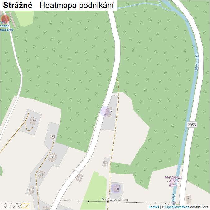 Mapa Strážné - Firmy v části obce.