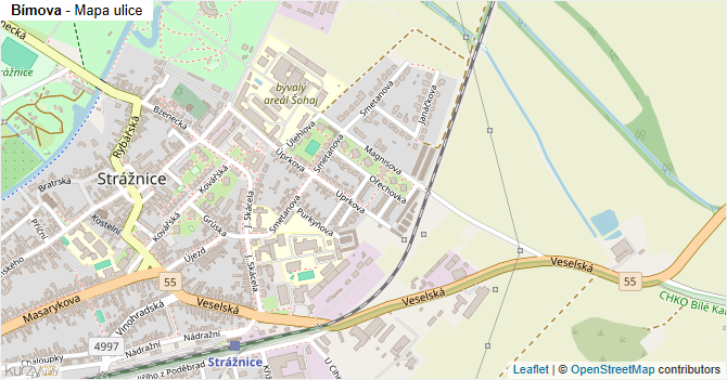 Bímova - mapa ulice