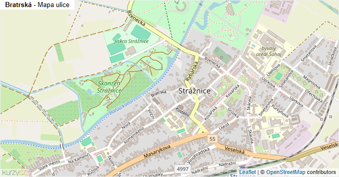 Bratrská - mapa ulice