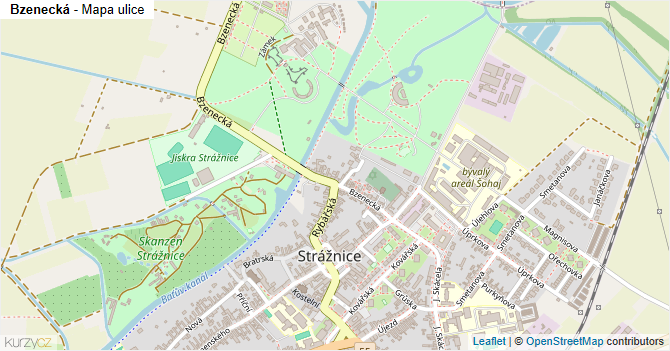 Bzenecká - mapa ulice