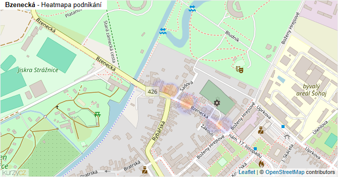 Bzenecká - mapa podnikání