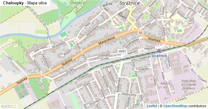 Chaloupky - mapa ulice