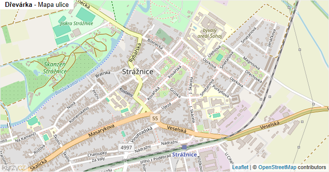 Dřevárka - mapa ulice