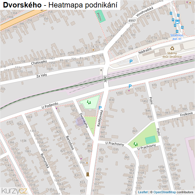 Mapa Dvorského - Firmy v ulici.