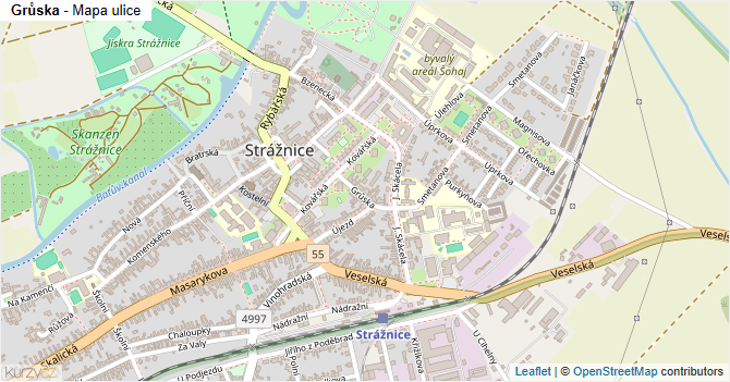 Grůska - mapa ulice