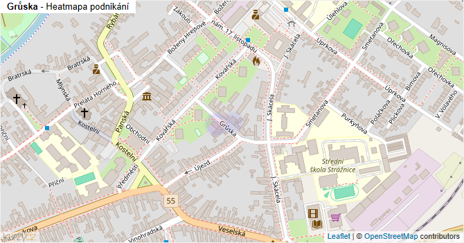 Grůska - mapa podnikání