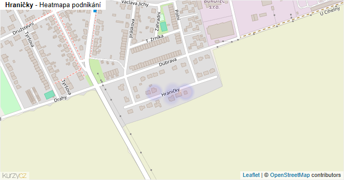 Hraničky - mapa podnikání