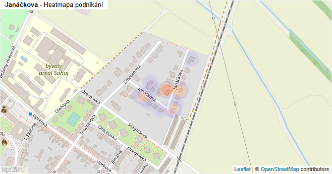 Janáčkova - mapa podnikání