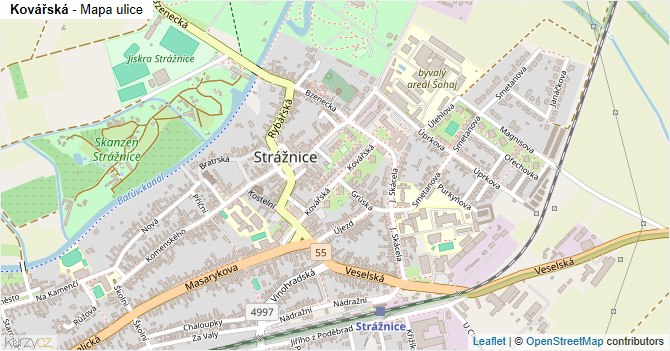 Kovářská - mapa ulice