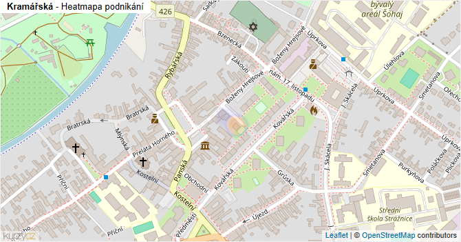 Kramářská - mapa podnikání