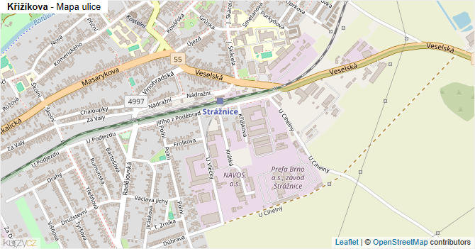 Křižíkova - mapa ulice
