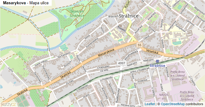 Masarykova - mapa ulice
