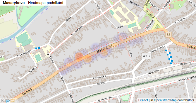 Masarykova - mapa podnikání