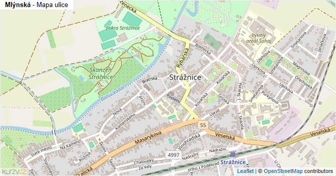 Mlýnská - mapa ulice