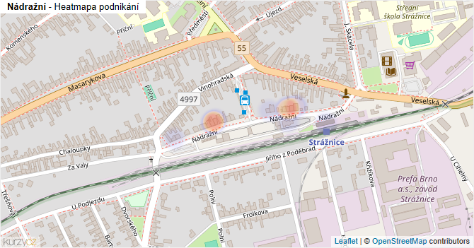 Nádražní - mapa podnikání