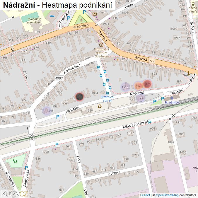 Mapa Nádražní - Firmy v ulici.