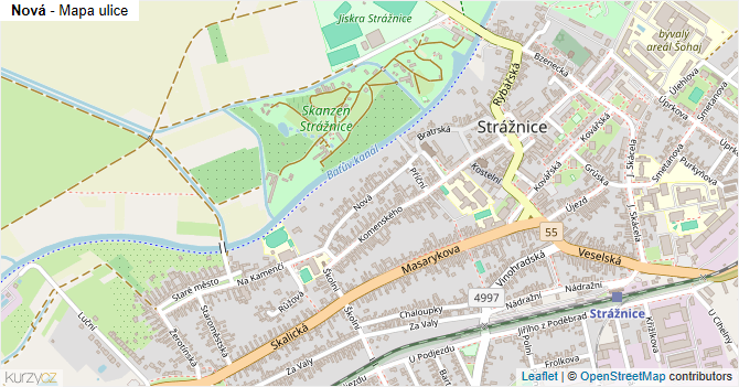 Nová - mapa ulice