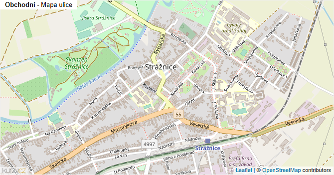 Obchodní - mapa ulice