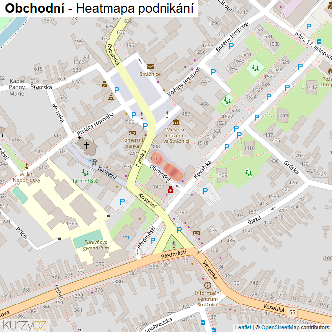 Mapa Obchodní - Firmy v ulici.