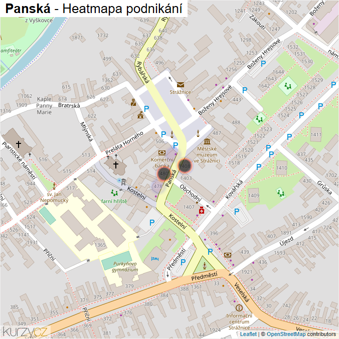 Mapa Panská - Firmy v ulici.