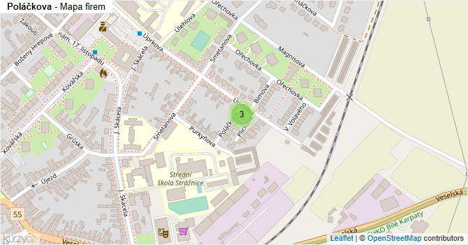 Poláčkova - mapa firem