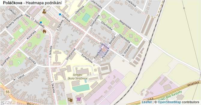 Poláčkova - mapa podnikání