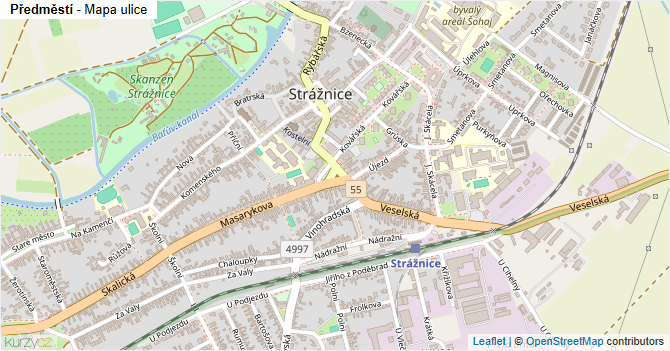 Předměstí - mapa ulice