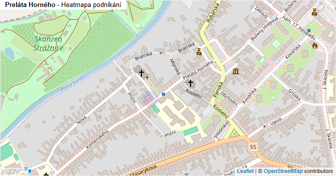 Preláta Horného - mapa podnikání