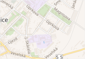 Purkyňova v obci Strážnice - mapa ulice