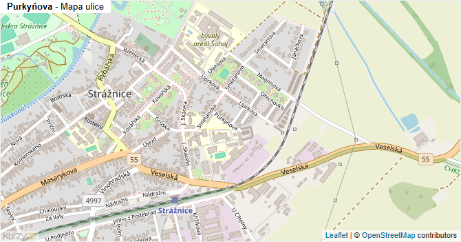Purkyňova - mapa ulice