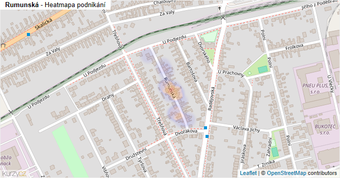 Rumunská - mapa podnikání